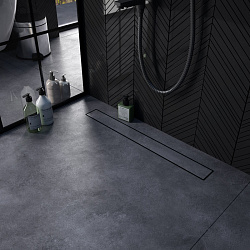 Corpa Nera Salieri/Сальери душевой трап 60 см под плитку с гидрозатвором, черный