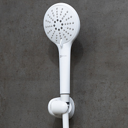 Бронкс Смеситель для ванны и душа встраиваемый с дополнительной 3-функциональной лейкой, белый