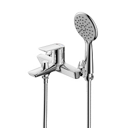 VERBA Смеситель для ванны с коротким изливом, поворотный переключатель, латунь/хром, LM11414C