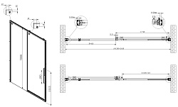 Душевая дверь Ultima VDS-7UL140CLGM, 1400, вороненая сталь, стекло прозрачное, , шт