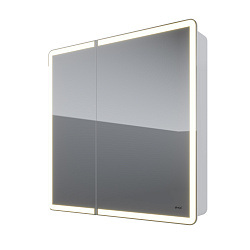 DREJA.eco Шкаф зеркальный POINT, 80 см, 2 дверца,  инфракрасный выкл, LED-подсветка,
