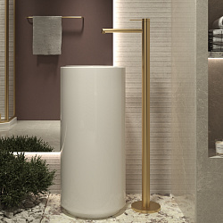 Смеситель для раковины напольный Rim VFBF-2R1BG, однорычажный, брашированное золото, , шт