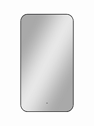 Зеркало "Torry Led" 600х1200 с фоновой подсветкой, беск-тным сенсором, черной окантовкой, подогрев