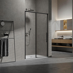 Душевая дверь Slim VDS-6SL130CLB, 1300, черный, стекло прозрачное, , шт