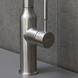 EXPERT Смеситель для кухни с вытяжным изливом, 2-х режимный аэратор, нерж. сталь, LM5085S