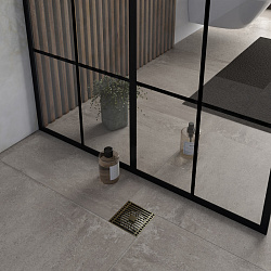 Corpa Nera Grossi/Гросси душевой трап 10х10 с сухим затвором, вертикальный выпуск, бронза