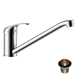 Смеситель для кухни с поворотным изливом, высота излива 11 см, длина 23 см, латунь/хром, Y35-21U