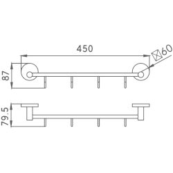 Крючок четверной, хром HB9015-4