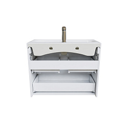 Тумба с умывальником подвесная с ящиками, белая, 80 см, Zodiac, IDDIS Подходит ум.3508000i28