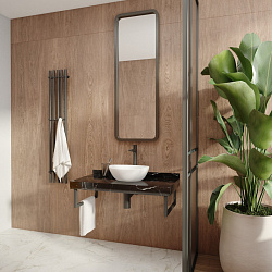 Corpa Nera Grossi/Гросси столешница 100 под раковину керамогранит, черный мрамор