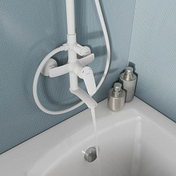 Смеситель для ванны с верхним душем, белый матовый, Rora, Milardo, RORWT4FM06