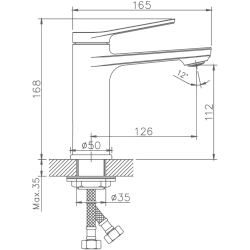 Смеситель для раковины, латунь, хром HB10572