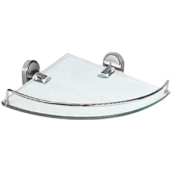 Полка стеклянная 1- ярус, угловая, хром HB1921-1