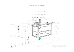 Тумба под умывальник Лофт Фабрик 80 Дуб Эндгрейн (Фабиа 80, Одри, VICTORIA-N 80)