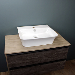 Corpa Nera Salieri/Сальери 49 раковина накладная с полочкой под смеситель, белый