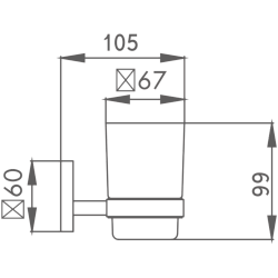 Держатель стакана матовое стекло, хром HB9006