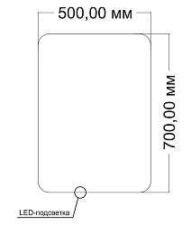 Зеркало LED VLM-3BE5008-2 500х800 c сенсорным выключателем и диммером, антизапотевание, , шт