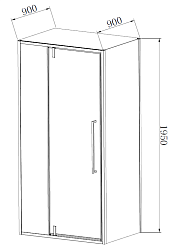 Душевой уголок Slim-N VSR-4SNP9010CL, 1000*900, хром, стекло прозрачное, , шт
