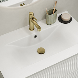 Выпуск для умывальника с переливом, матовое золото, Slide, IDDIS, SLIMG1Wi88