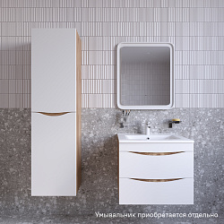 Тумба подвесная, 60 см, белая/золотистый дуб, Cloud, IDDIS, CLO60Y0i95