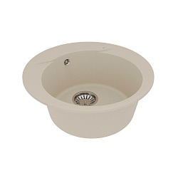 SULA 500 Мойка кухонная из кварцгранита цвет: бежевый  комплектация: крепеж, сливная арматура с пере