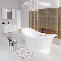 Edelweiss ванна /Nova Gel/белая/серебрянные ножки(170см*78см*75см) Ванны/AQUA DE MARCO