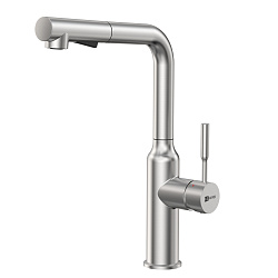 EXPERT Смеситель для кухни с вытяжным изливом, 2-х режимный аэратор, нерж. сталь, LM5085S