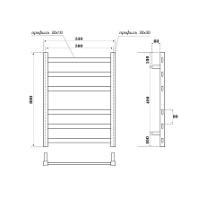 Полотенцесушитель водяной Point Меркурий PN83156W П6 500x600, белый