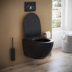 Sento тонкое дюропластовое сиденье микролифт, цвет матовый черный