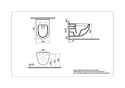 S40 Безободковый унитаз, фарфор, антибактериальная глазурь (сиденье 110-003-019)