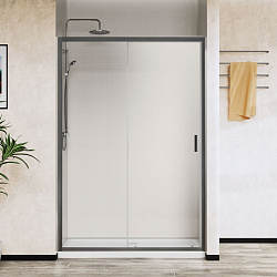 Душевая дверь City VDS-5CT130CLGM, 1300, вороненая сталь, стекло прозрачное, , шт