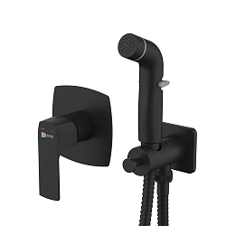 Встраиваемый смеситель с гигиеническим душем, латунь/чёрный LM7219BL