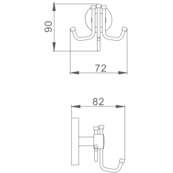 Крючок тройной, хром HB1705-3