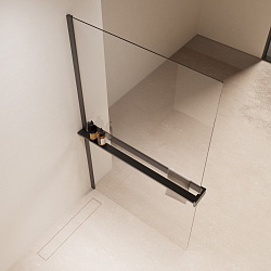 Душевая перегородка Walk-In VSW-1HR100CLGM, 1000*2000, вороненая сталь, стекло прозрачное, , шт