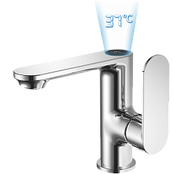 Смеситель для раковины с термо дисплеем , латунь, хром HB12590