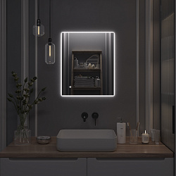 Зеркало/LED-подсветка (50см*60см) сенсор.выключатель Sirius/AQUA DE MARCO
