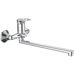 Смеситель для ванны, длинный излив, латунь, хром HB2237