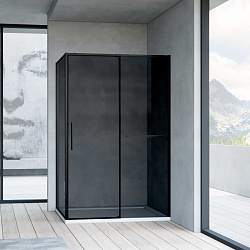 Душевой уголок Slim Soft VSR-1SS9012CGB, 1200*900, черный, стекло тонированное, , шт