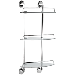 Полка стеклянная 3-ярусная, хром HB1607-3
