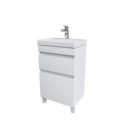Тумба с умывальником напольная с ящиками, белая, 50 см, Zodiac, IDDIS, подходит ум. 3505000i28