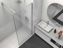 Душевая перегородка Walk-In VSW-1HS100CL, 1000*2000, хром, стекло прозрачное, , шт