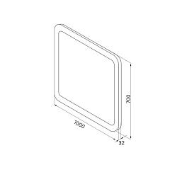 Зеркало "Lucia Led" 550х800 с часами, ЗЛП109