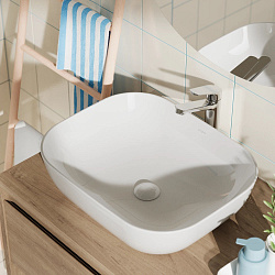 Раковина накладная Pragma Nanta, белая глянцевая, NAN1.GWSL.009