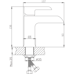 Смеситель для раковины, латунь, белый/хром HB10805-8