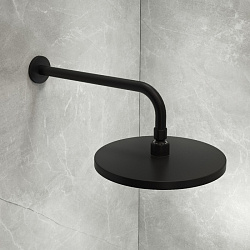 Душевая насадка верхняя круглая, матовая черная, Optima Home, IDDIS, OPH25BPi64