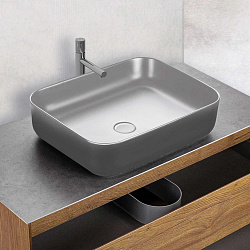 Раковина керамическая Vincea VBS-105MG, 500*410*130, накладная, цвет матовый серый, , шт