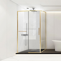 Душевой уголок Slim Soft VSR-1SS8012CLG, 1200*800, брашированное золото, стекло прозрачное, , шт