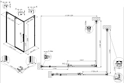 Душевой уголок Ultima VSR-7UL1012CLGM, 1200*1000, вороненая сталь, стекло прозрачное, , шт