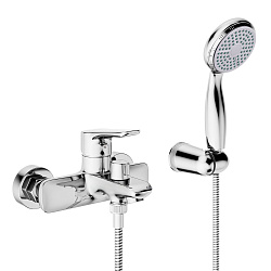 SELENA Смеситель для ванны с коротким изливом, поворотный переключатель, латунь/хром