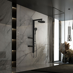 Душевая стойка Inspire VSFS-3I11MB с изливом, 30см верх душ, черный, , шт